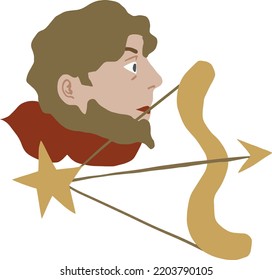 Sagittarius simple handwritten style vector illustration