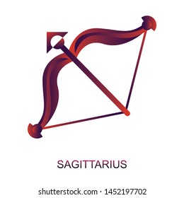 Sagittarius star sign with different colors on white background. Vector horoscope zodiac star icon.Vector astrology sign.