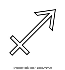 Sagittarius symbol on white background. Vector illustration.