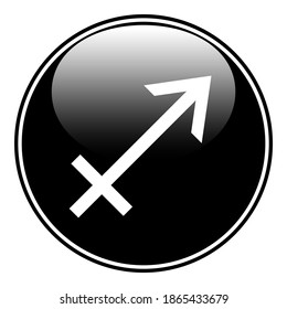 Sagittarius symbol on white background. Vector illustration.