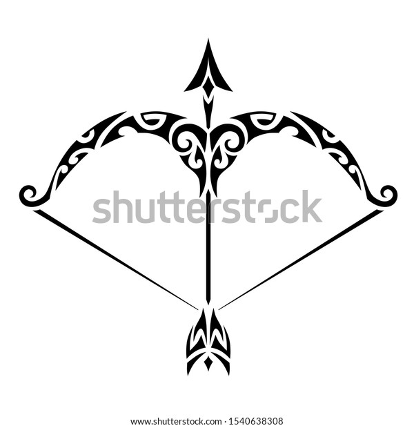 Sagittarius Tattoo Maori Tribal Style Horoscope Stock Vector (Royalty ...