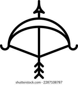 Sagittarius thin line icon. Bow with arrow. Modern vector illustration of astrological sign for horoscope.