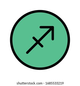 Sagittarius vector flat color icon 