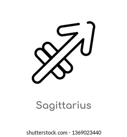 sagittarius vector line icon. Simple element illustration. sagittarius outline icon from zodiac concept. Can be used for web and mobile