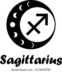 Sagittarius vector. Zodiac sign design.