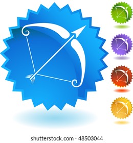 Sagittarius web button isolated on a background