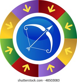 Sagittarius web button isolated on a background