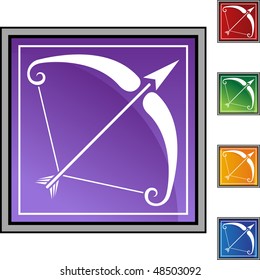 Sagittarius web button isolated on a background