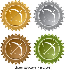 Sagittarius web button isolated on a background