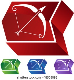 Sagittarius web button isolated on a background