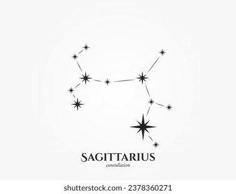 sagittarius zodiac constellation. astrological and horoscope symbol. isolated vector image