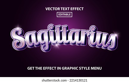Sagittarius zodiac estilo de efecto de texto editable