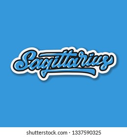 sagittarius zodiac hand lettering vector