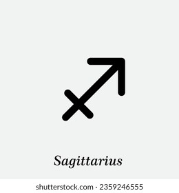 Sagittarius zodiac horoscope sign icon flat style