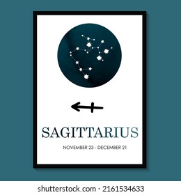 Sagittarius Zodiac. Sagittarius Zodiac Icon. Sagittarius constellation astrology vector illustration. Astrology Illustration