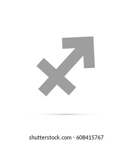 sagittarius zodiac icon. Gray icon