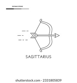 Sagittarius Zodiac Icon Vector Design.