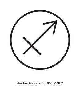 sagittarius zodiac icon vector isolated on white background