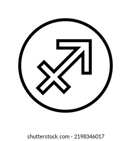 sagittarius zodiac line icon vector. sagittarius zodiac sign. isolated contour symbol black illustration
