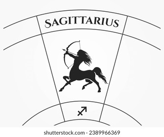 sagittarius zodiac sign. astrological and horoscope symbol. isolated vector image in simple style