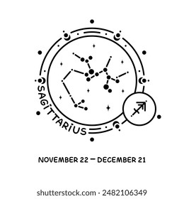 Sagittarius zodiac sign. Celestial constellation