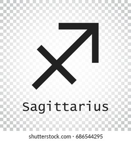 Sagittarius zodiac sign. Flat astrology vector illustration on isolated background. Simple pictogram.