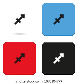 Sagittarius zodiac sign flat vector icon.