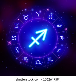 Sagittarius zodiac sign, horoscope symbol, vector illustration