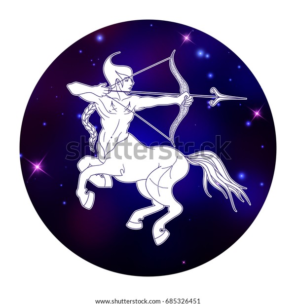 Sagittarius Zodiac Sign Horoscope Symbol Vector Illustration