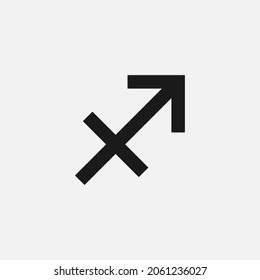 Sagittarius zodiac sign icon isolated on background. Astrology symbol modern, simple, vector, icon for website design, mobile app, ui. Vector Illustration