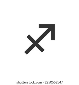 Sagittarius zodiac sign icon isolated on white background. Astrology symbol modern, simple, vector, icon for website design, mobile app, ui. Vector Illustration