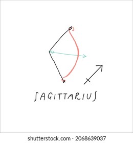 Sagittarius zodiac sign icon. Stylized vector illustration