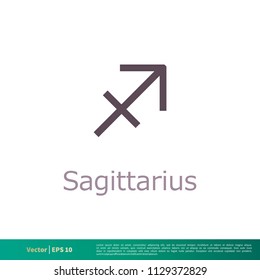 Sagittarius - Zodiac Sign Icon Vector Logo Template Illustration Design. Vector EPS 10.