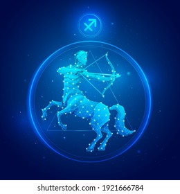 Sagittarius zodiac sign icons. Vector illustrations.