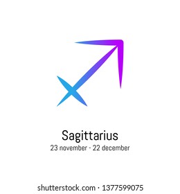 Sagittarius zodiac sign illustration. Vector icon