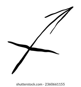 Sagittarius zodiac sign, line hand-drawing icon