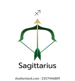 Sagittarius zodiac sign logo icon isolated horoscope symbol on white background vector illustration