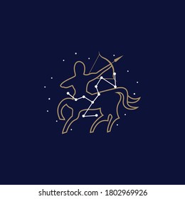 Sagittarius zodiac sign logo. vector illustration. 
