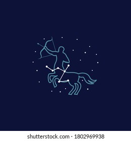 Sagittarius zodiac sign logo. vector illustration. 