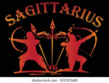 Sagittarius Zodiac Sign T shirt Design Vector Illustration