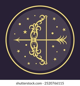 Signo del Zodiaco Sagitario Una representación artística única que explora sus diversos aspectos y significados. signos astrológicos, objetos celestes, astrología, mística, espacio, predicen el futuro