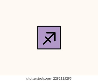 Sagittarius zodiac sign vector icon. Isolated Sagittarius horoscope sign flat emoji, emoticon symbol - Vector svg