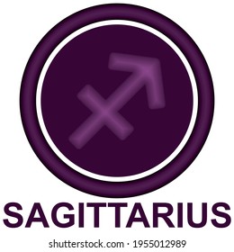 Sagittarius Zodiac Sign Vector Illustration. Sagittarius Horoscope Sign
