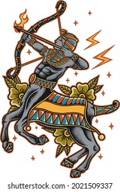 sagittarius zodiac sign vector illustration