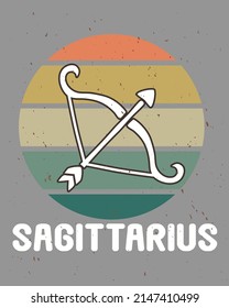 Sagittarius Zodiac sign vector illustration. Zodiac Background