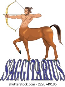 Sagittarius Zodiac Sign Vector Illustration