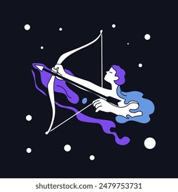 Sagittarius Zodiac Sign Vector Illustration