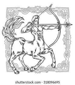 Sagittarius zodiac sign vector illustration