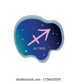 Sagittarius zodiac sign. Sagittarius vector sign. Zodiac sign. Space illustration