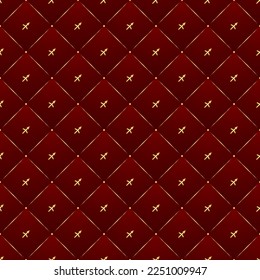 Sagittarius Zodiac Symbol, Golden Luxury Seamless Velvet Lattice Pattern Geometric Backdrop Background, Fire Element Fabric Textile Diamond Tile Texture.